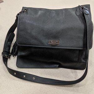BLACK LEATHER HANDBAG RACHAEL ROY